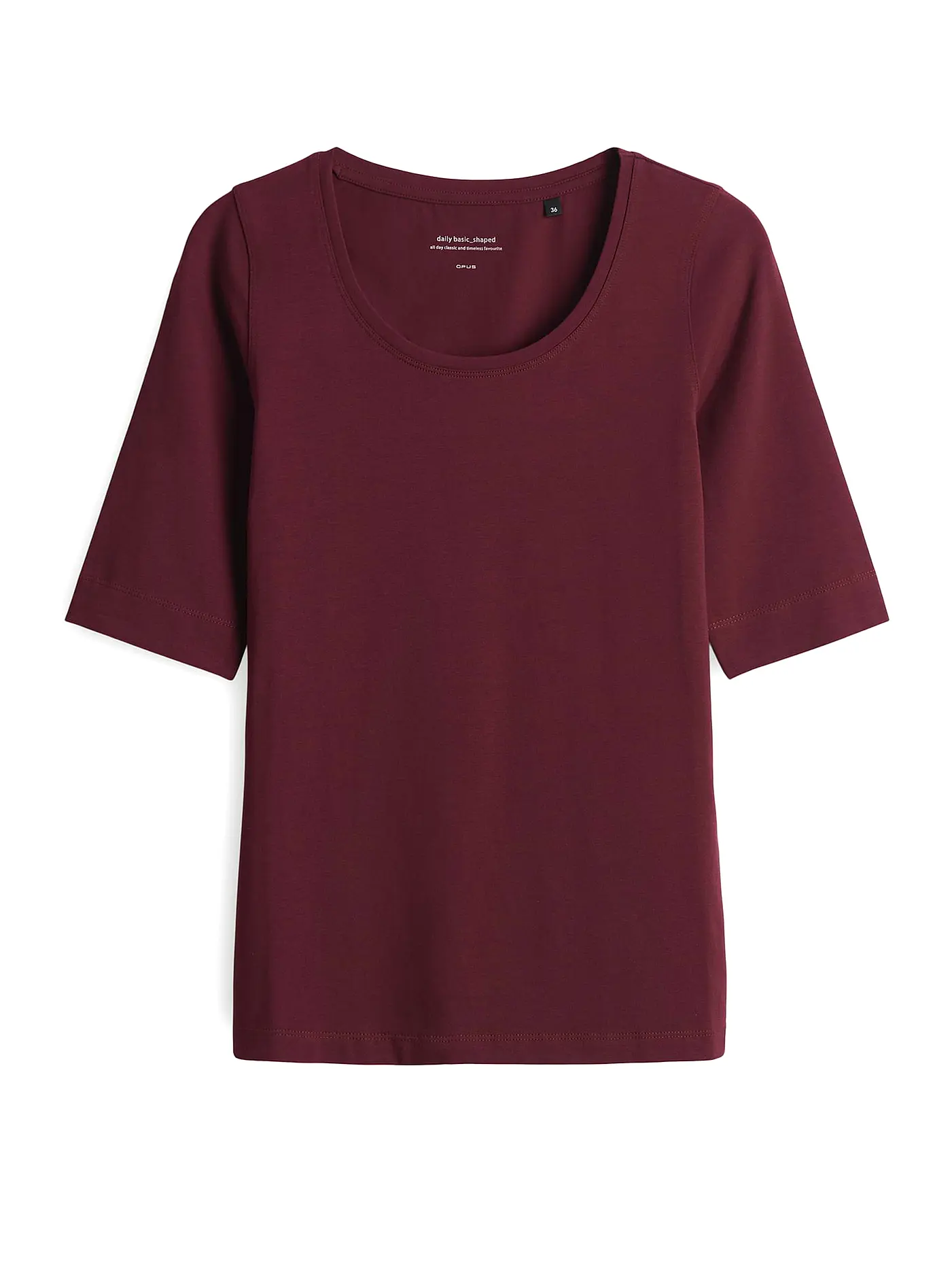 OPUS | Basic T-Shirt "Daily F" | dunkelrot
